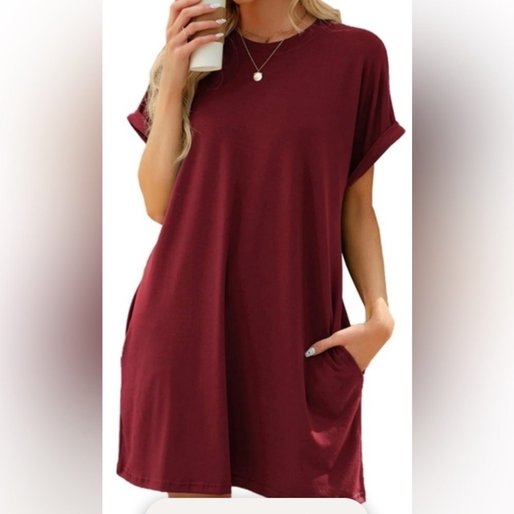 Wasabi + Mint Burgundy T Shirt Dress